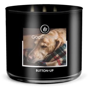 Button Up - Mens Collection 3-Docht-Kerze 411g