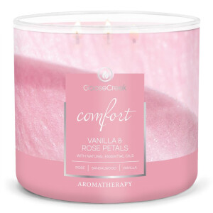 Vanilla &amp; Rose Petals - Comfort 3-Docht-Kerze 411g