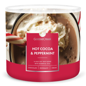 Hot Cocoa & Peppermint 3-Wick-Candle 411g