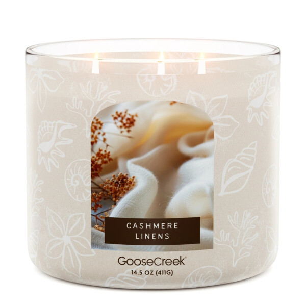 Cashmere Linens 3-Docht-Kerze 411g