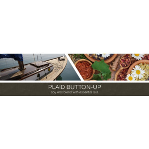 Plaid Button-Up 3-Docht-Kerze 411g
