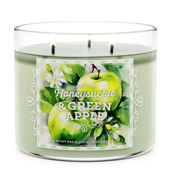 Honeysuckle & Green Apple 3-Docht-Kerze 411g