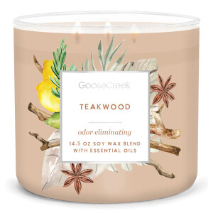 Teakwood 3-Docht-Kerze 411g