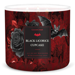 Black Licorice Cupcake 3-Docht-Kerze 411g Halloween Collection