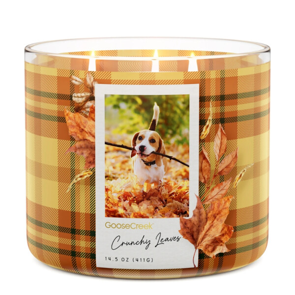 Crunchy Leaves 3-Docht-Kerze 411g