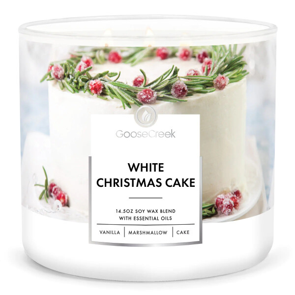 White Christmas Cake 3-Wick-Candle 411g