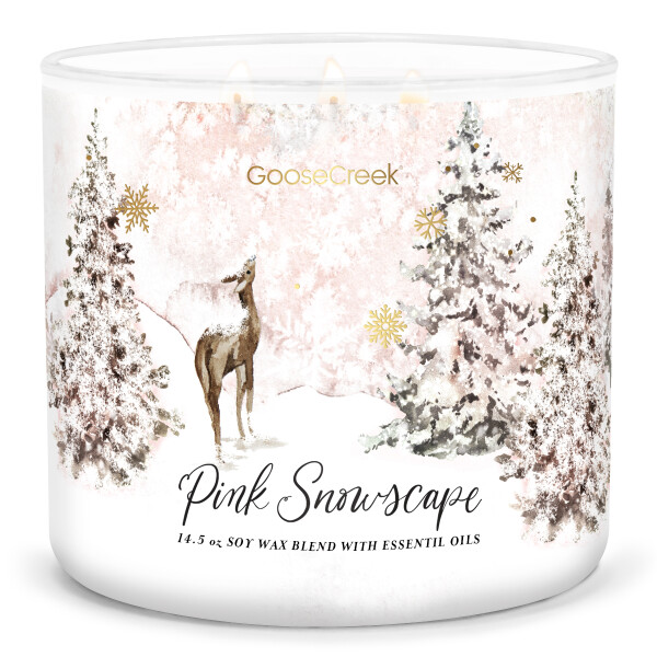 Pink Snowscape 3-Docht-Kerze 411g