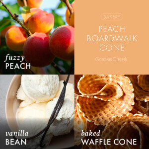 Peach Boardwalk Cone 3-Docht-Kerze 411g
