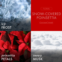 Snow-Covered Poinsettia 3-Docht-Kerze 411g