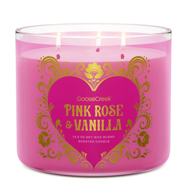 Pink Rose & Vanilla 3-Docht-Kerze 411g