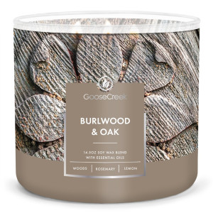 Burlwood &amp; Oak 3-Wick-Candle 411g